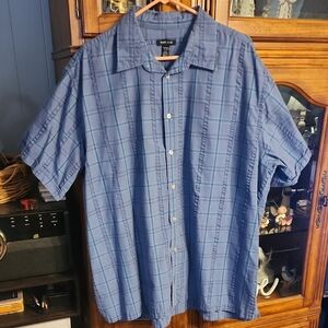 ‼️50%_5+Bundles‼️ Van Heusen Blue Casual Button Down Shirt Lightweight B5